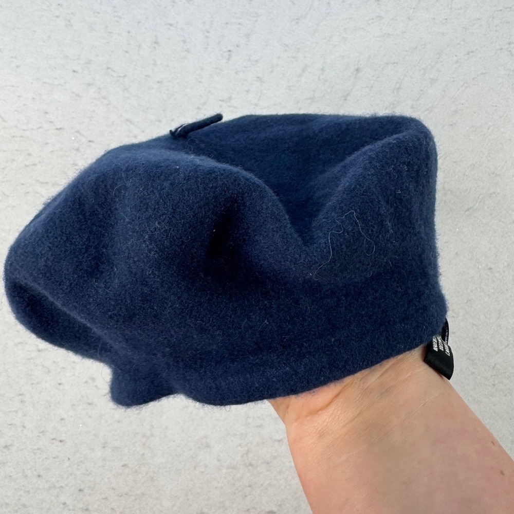 Parkhurst Wool Beret Hat Womens One Size Blue Made in Canada Parisian Tweed knit - Picture 8 of 12